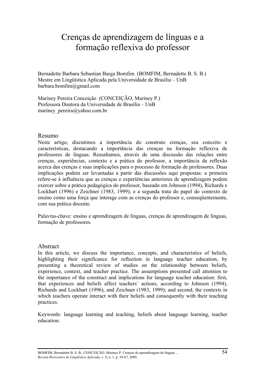 PDF) CRENÇAS DE UMA PROFESSORA DE INGLÊS PARA FINS ESPECÍFICO: um estudo  sobre a tradução em sala de aula