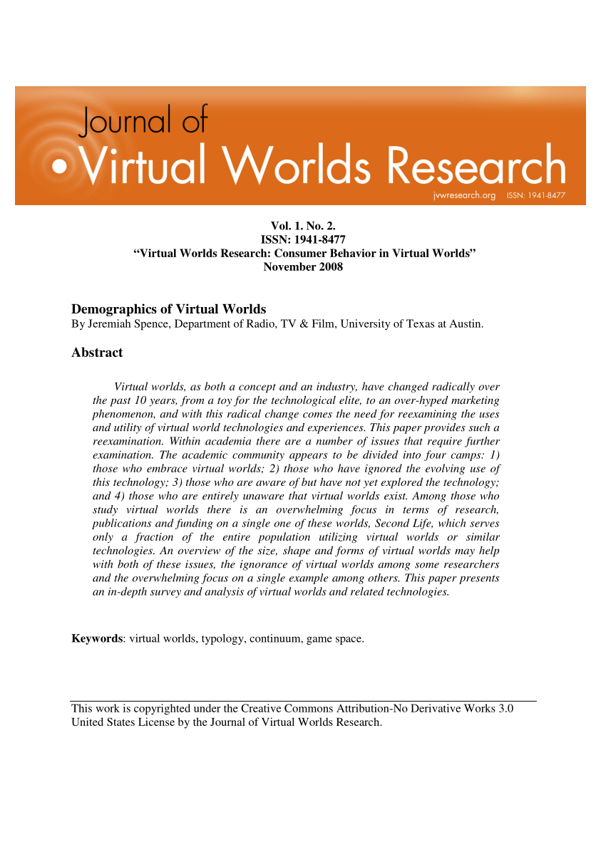 Pdf Demographics Of Virtual Worlds - avior plus roblox