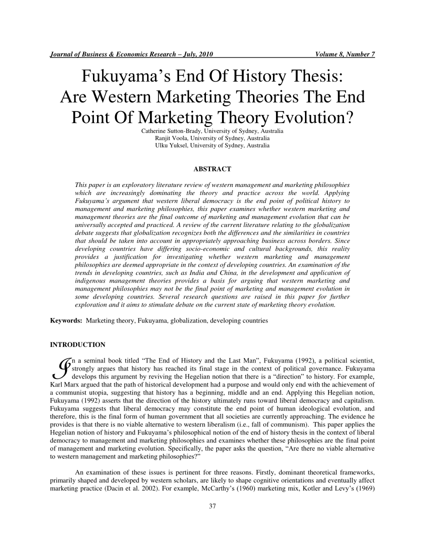 fukuyama end of history essay