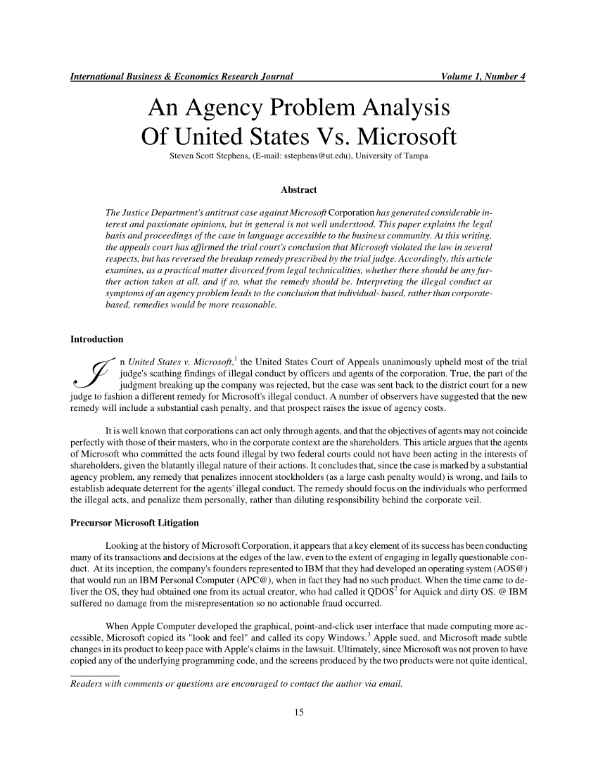 agency problem case study