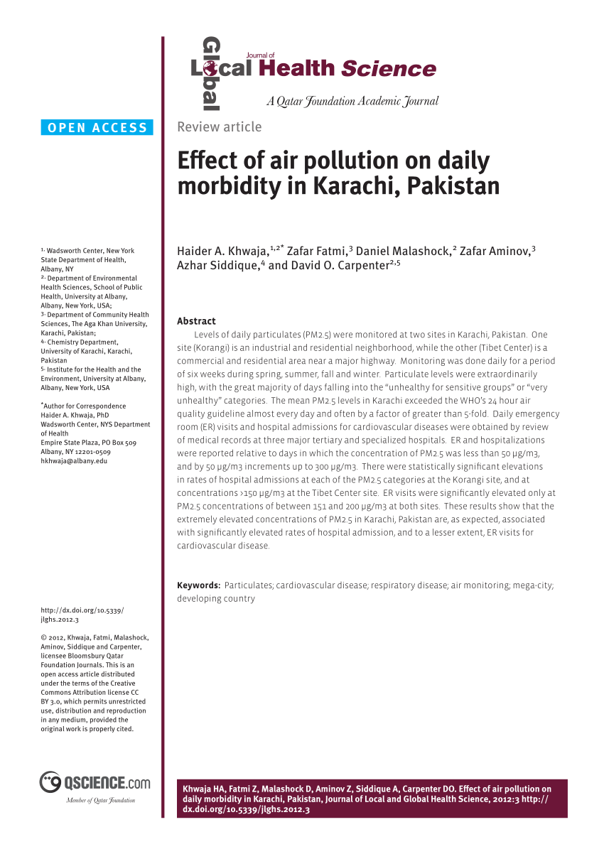 air pollution in karachi essay