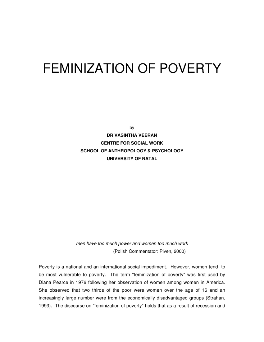 pdf) feminization of poverty