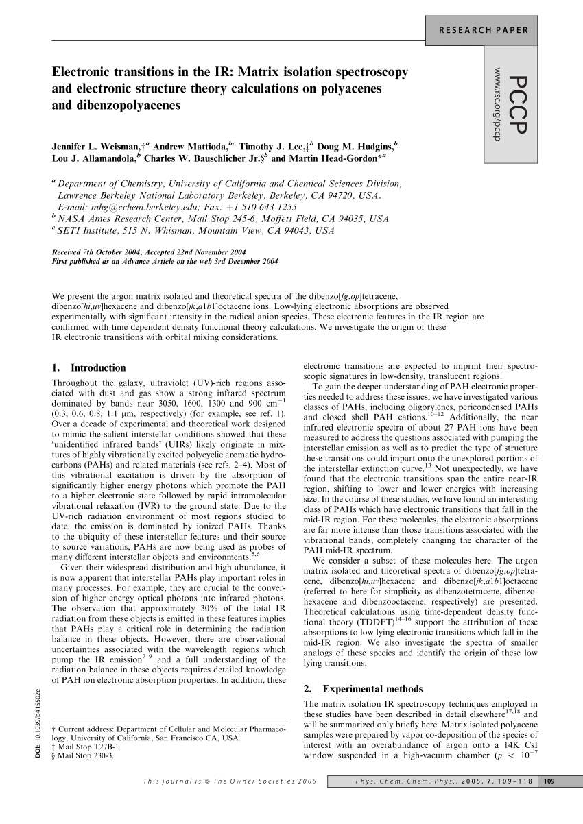 Pdf Electronic Transitions In The Ir Matrix Isolation - 