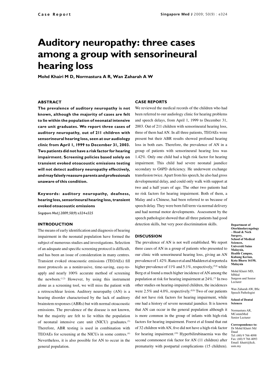 hearing neuropathy