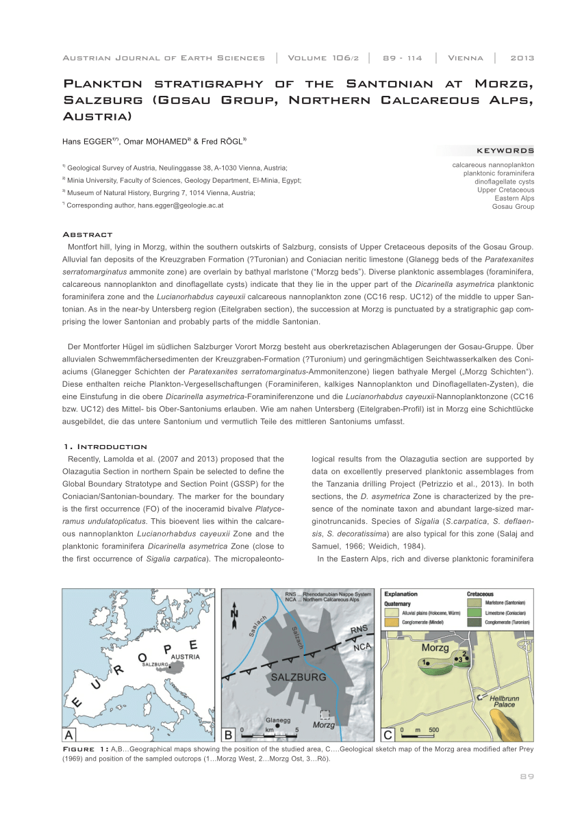 Pdf Plankton Stratigraphy Of The Santonian At Morzg Salzburg