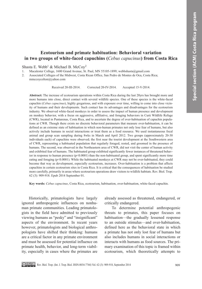 PDF) Ecotourism and primate habituation: Behavioral variation in ...