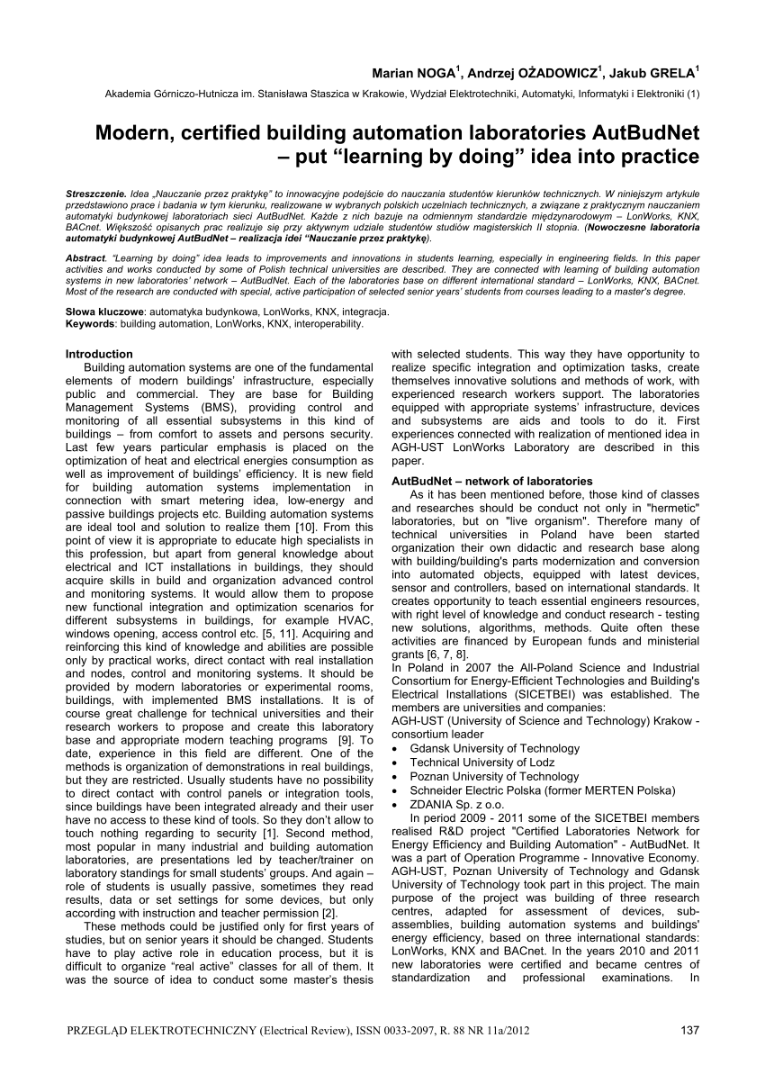 Pdf Modern Certified Building Automation Laboratories