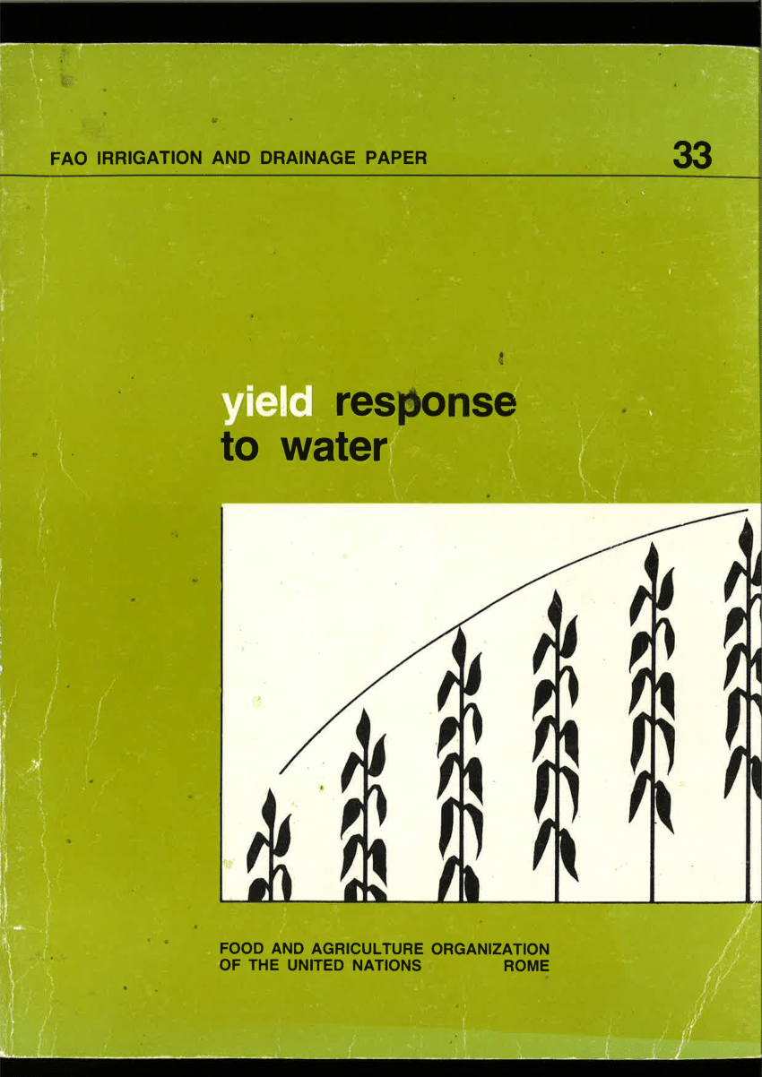 Pdf Yield Response To Water