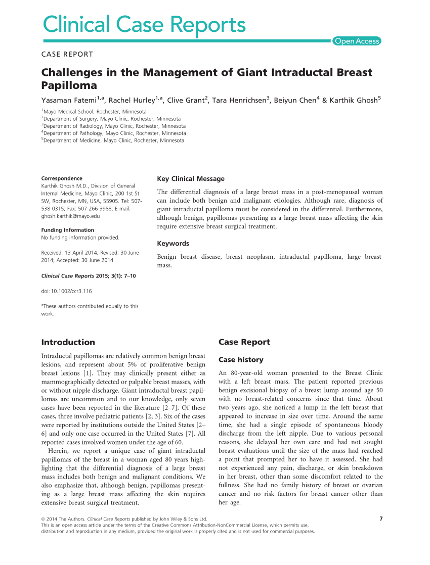 Intraductal papilloma case study, Referințe bibliografice pe an