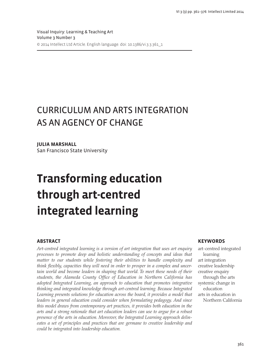 research paper on art integrated learning