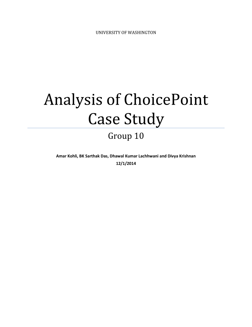 (PDF) Analysis of ChoicePoint Case Study