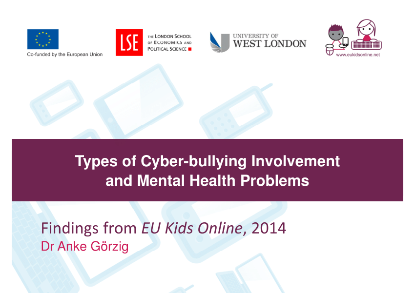 Pdf Types Of Cyber Bullying Involvement And Mental Health Problems 