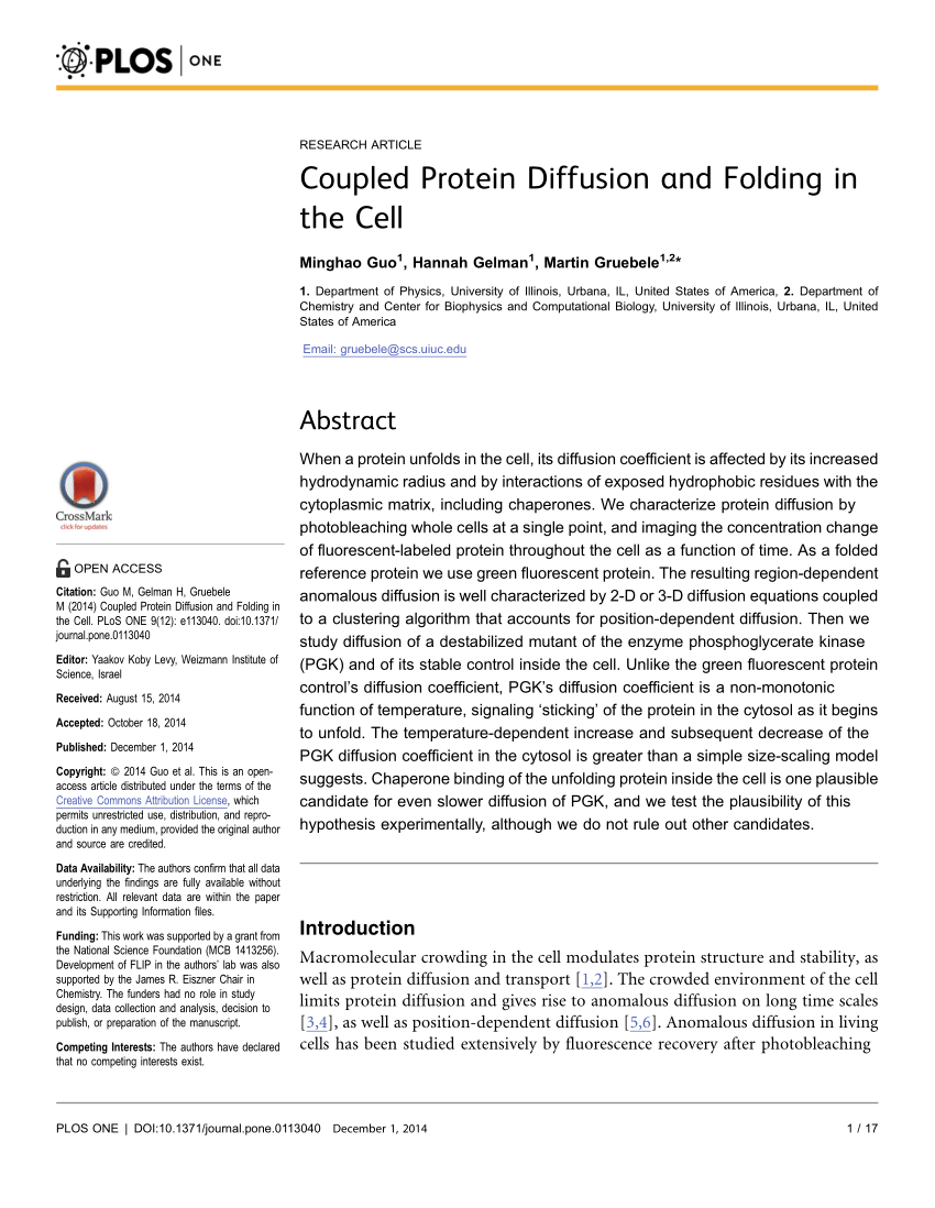 Pdf Coupled Protein Diffusion And Folding In The Cell