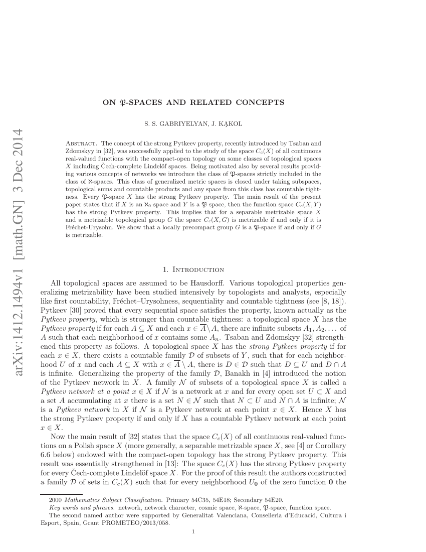 (PDF) On $\mathfrak{P}$-spaces and related concepts
