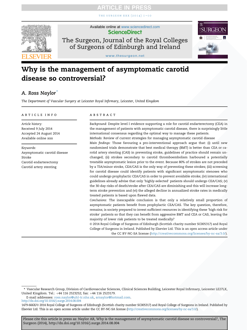 (PDF) Why is the management of asymptomatic carotid disease so Sns-Brigh10