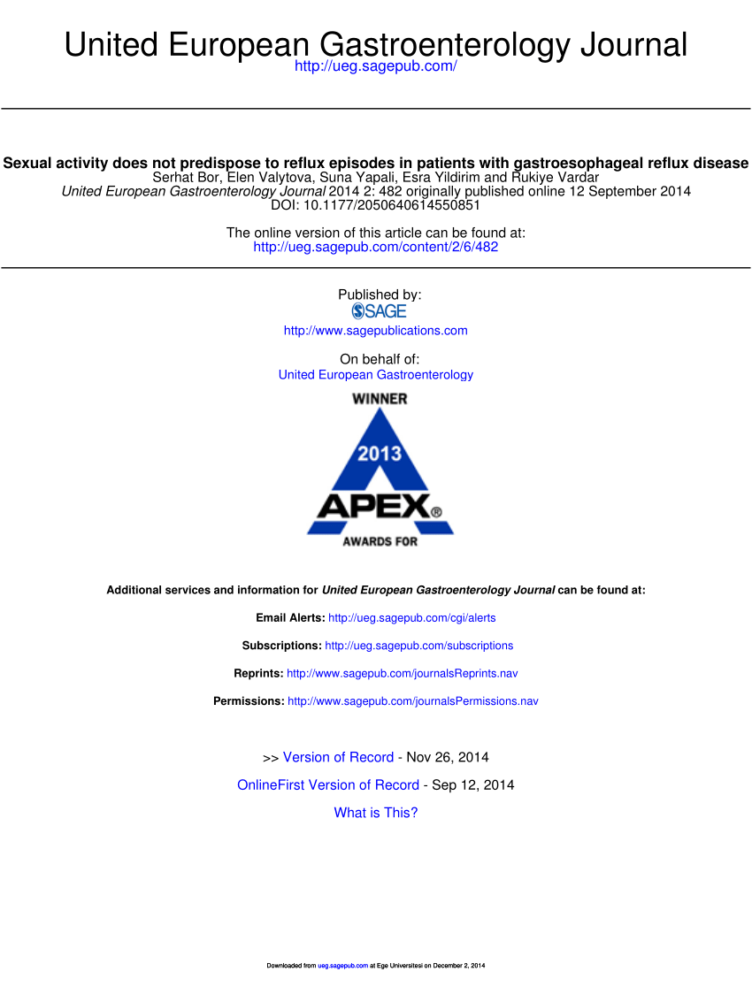 Pdf Sexual Activity Does Not Predispose To Reflux Episodes In Patients With Gastroesophageal 