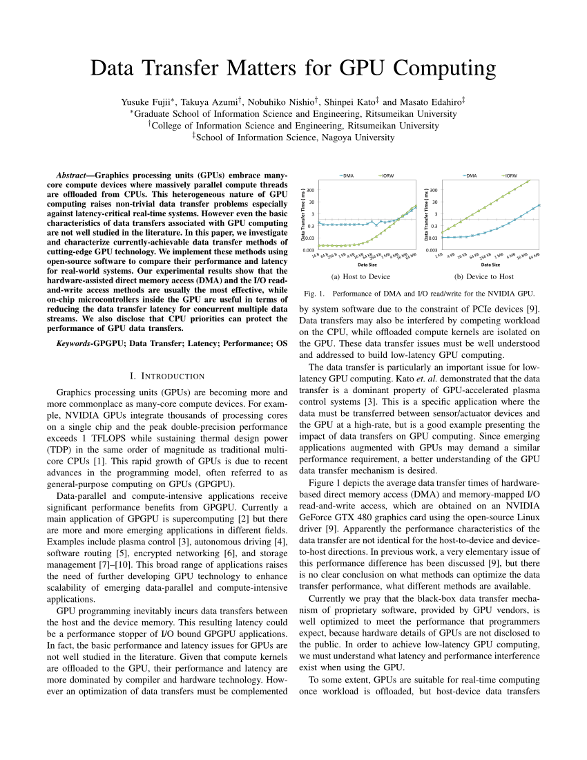 (PDF) Data Transfer Matters for GPU Computing