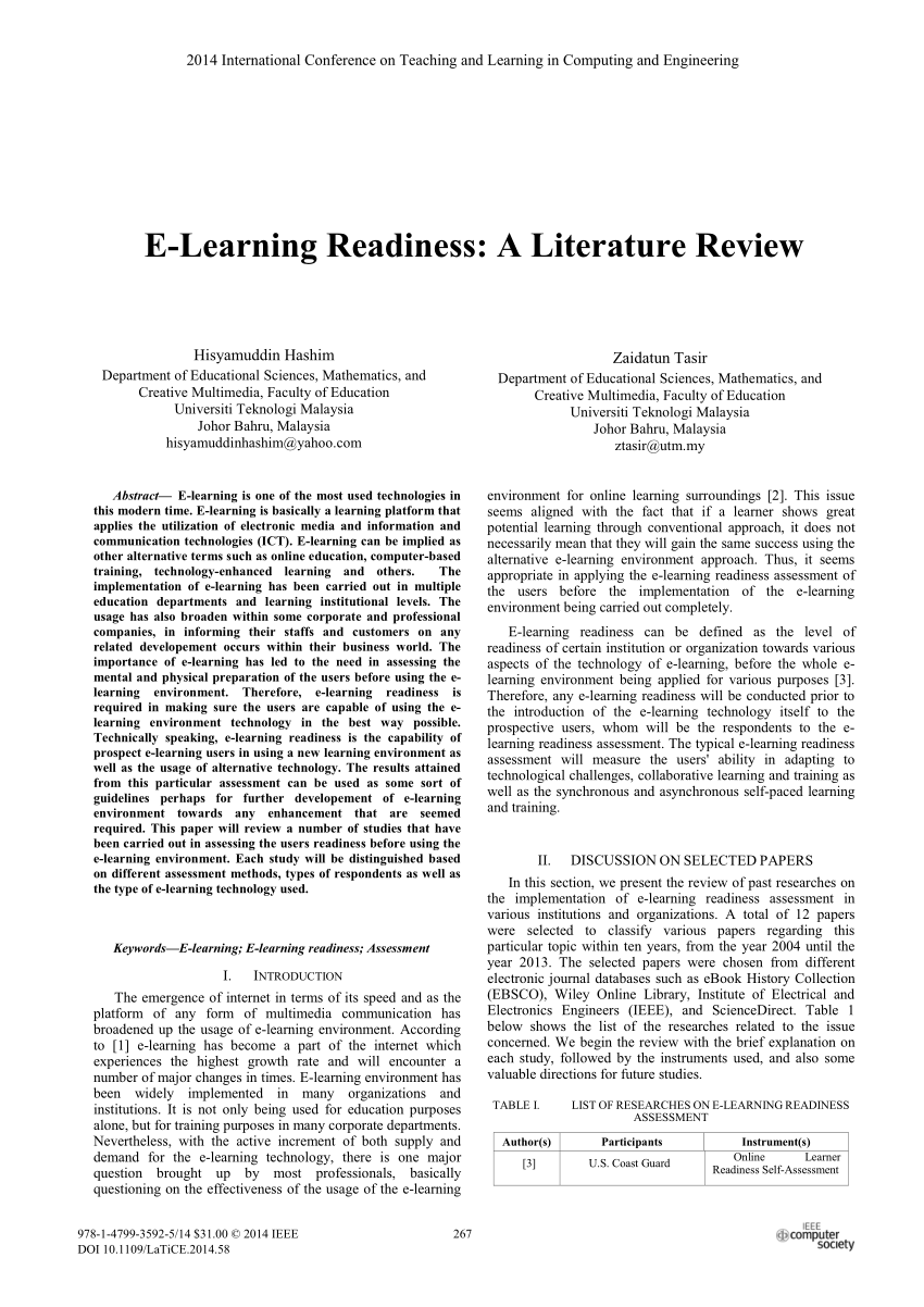 literature review on online learning