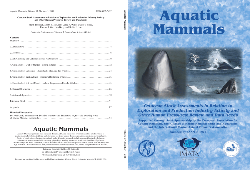 PDF) Cetacean Stock Assessments in Relation to Exploration and Production  Industry Activity and Other Human Pressures: Review and Data Needs