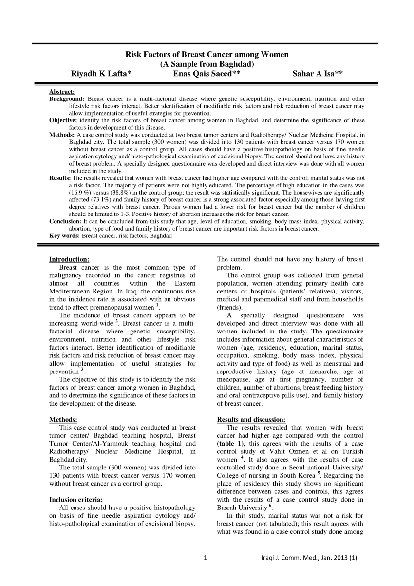 cancer research paper example