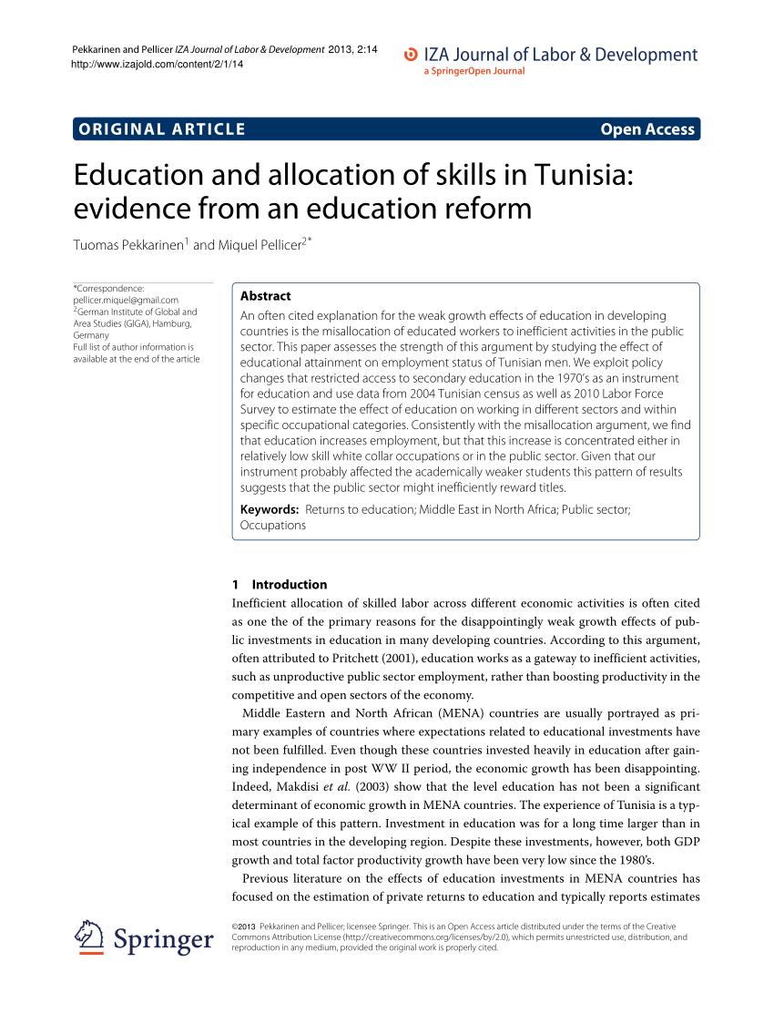 essay about education in tunisia