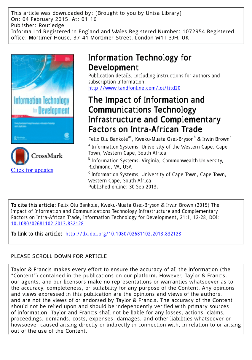 (PDF) The Impact of Information and Communications ...