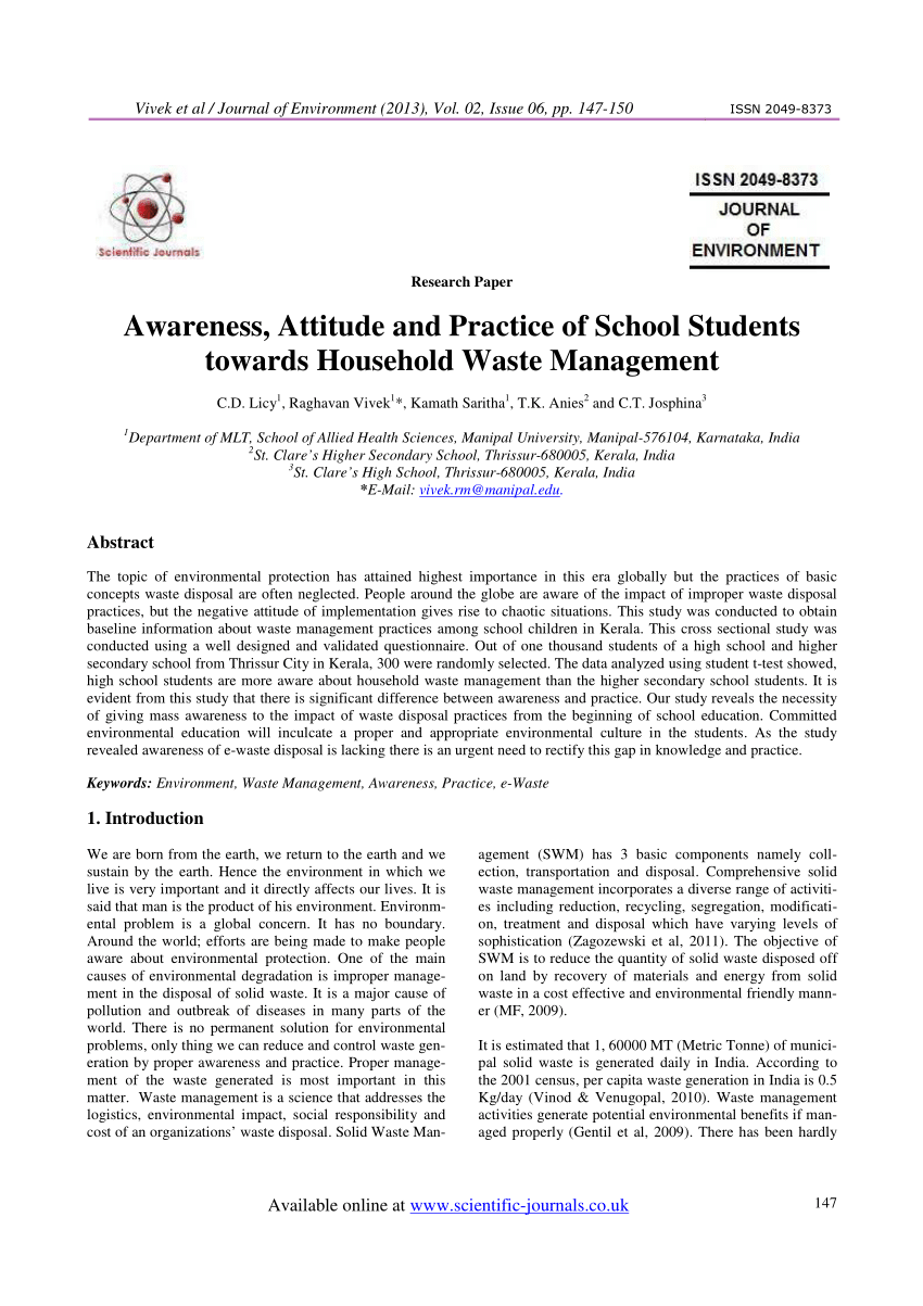 waste management dissertation topics