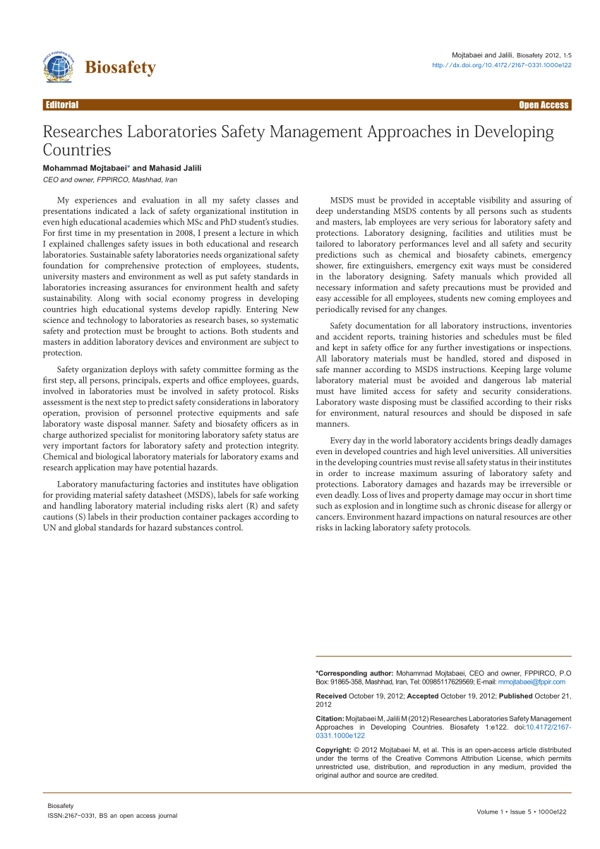 case study about laboratory safety management