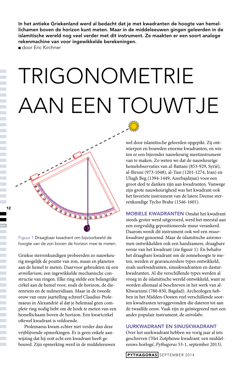 Pdf Trigonometrie Aan Een Touwtje