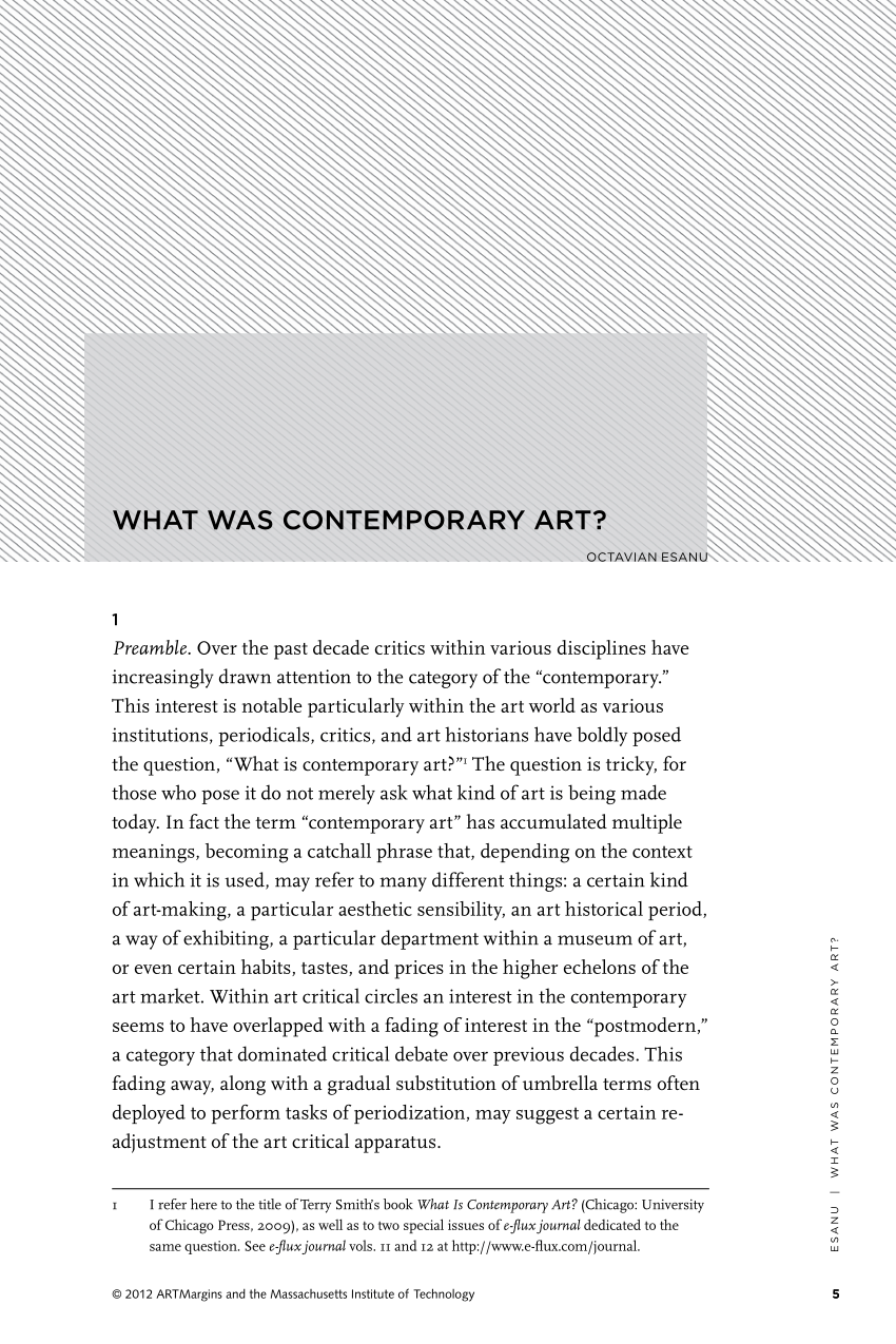 dissertation on contemporary art