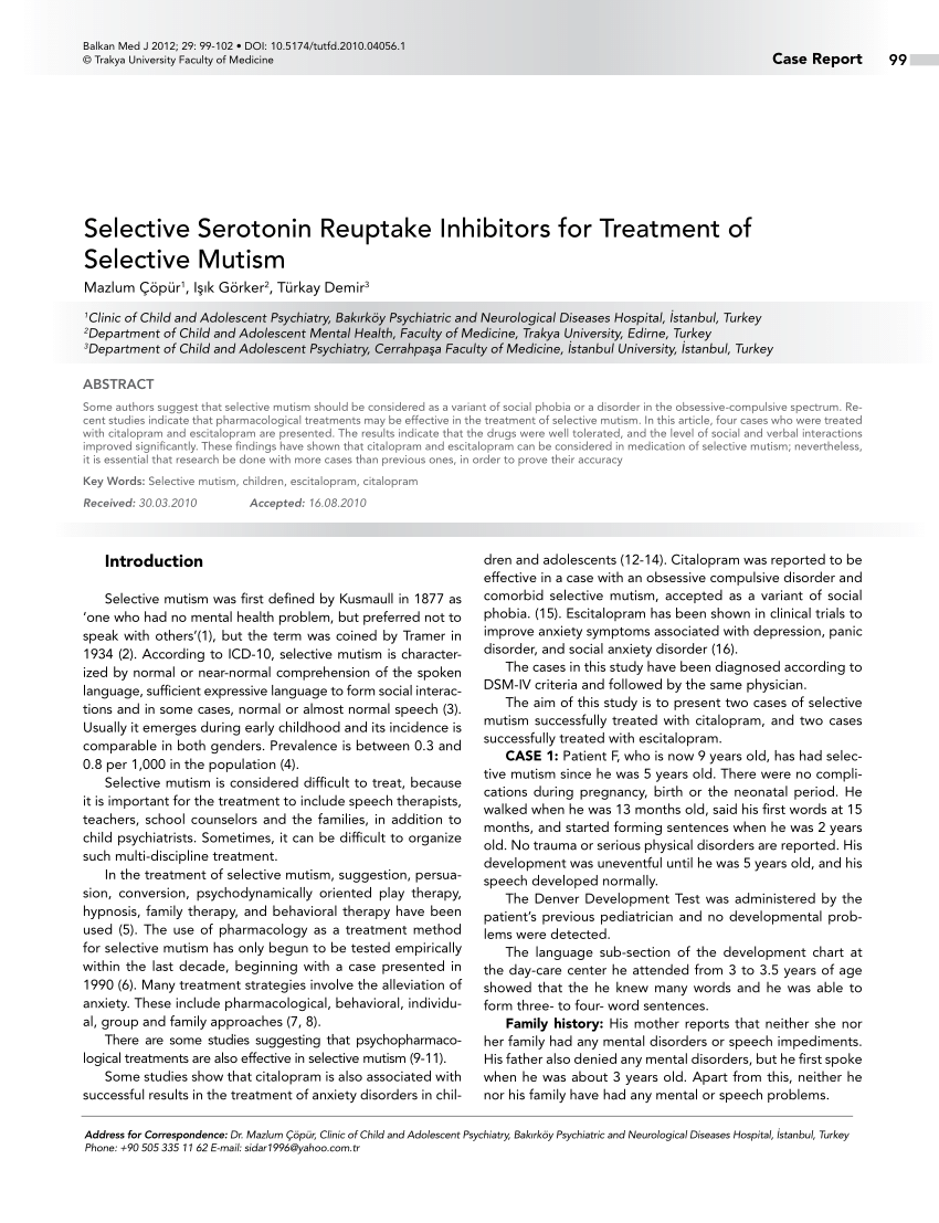 A Controlled Study Of Children Not Speaking At School