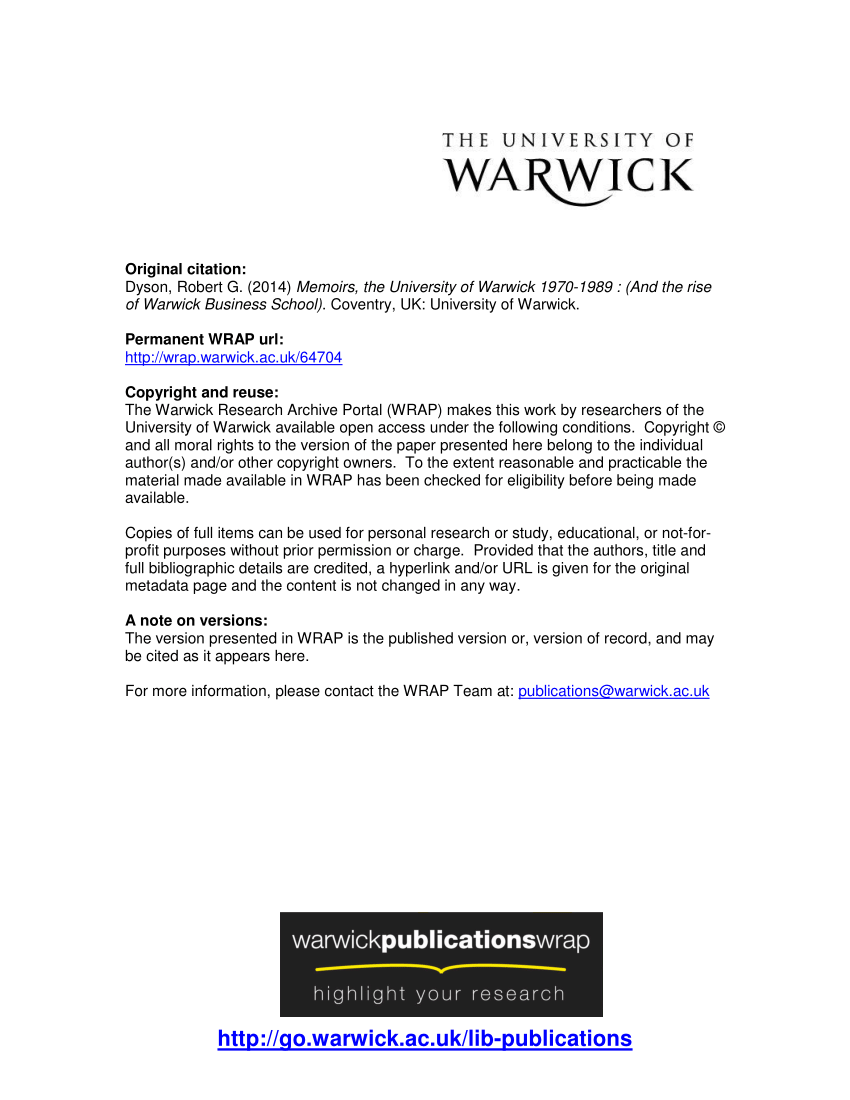 university of warwick thesis
