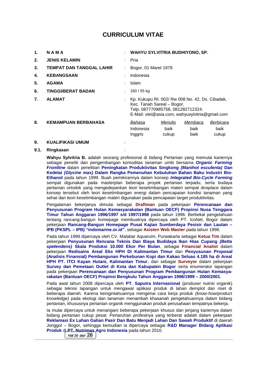 (PDF) Curriculum Vitae