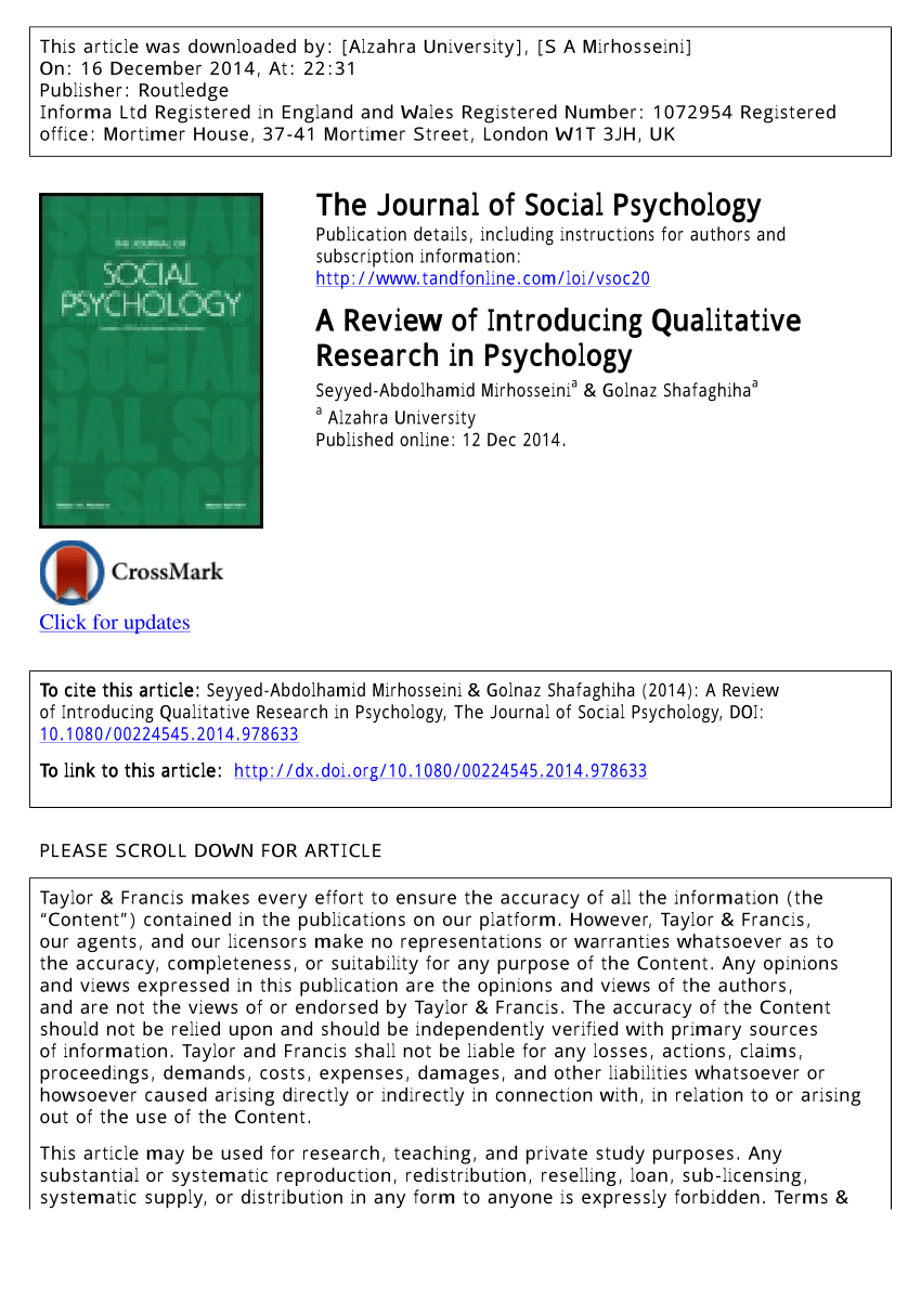 qualitative research articles in psychology