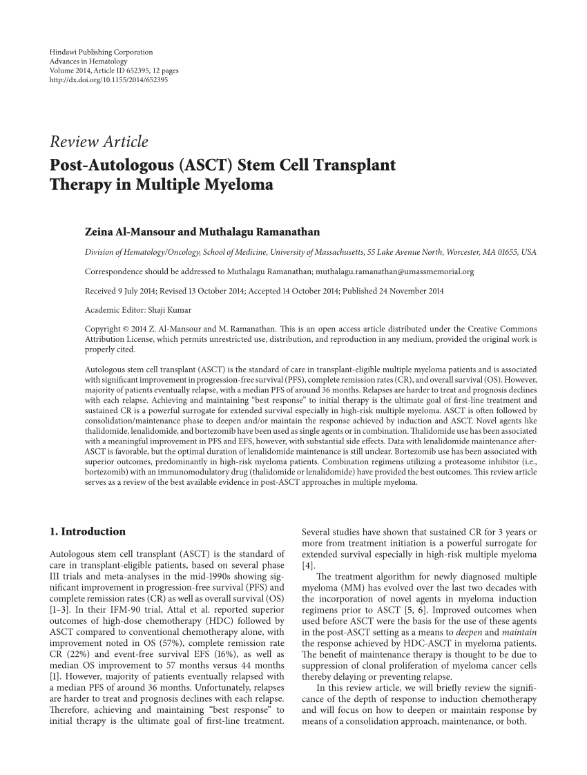 define autologous stem cell transplant
