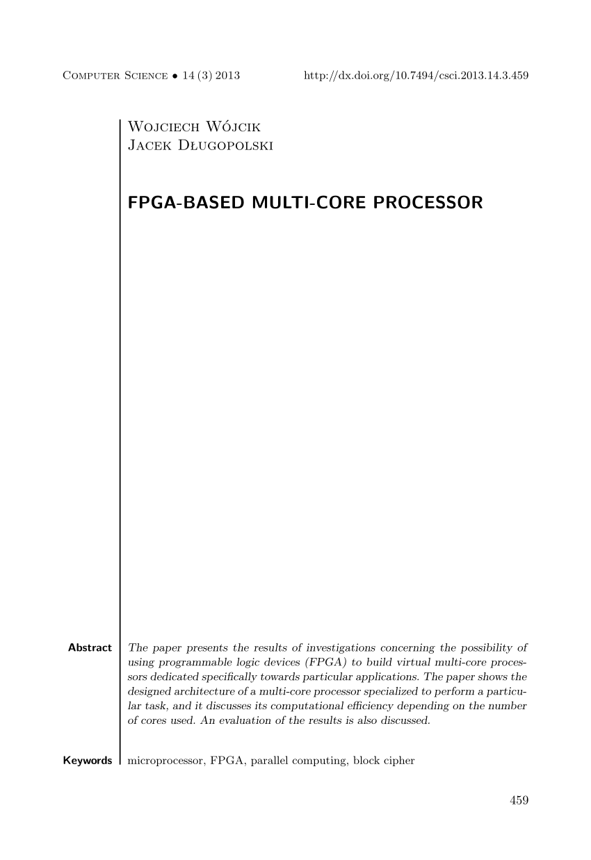 PDF) Fpga-Based Multi-Core Processor