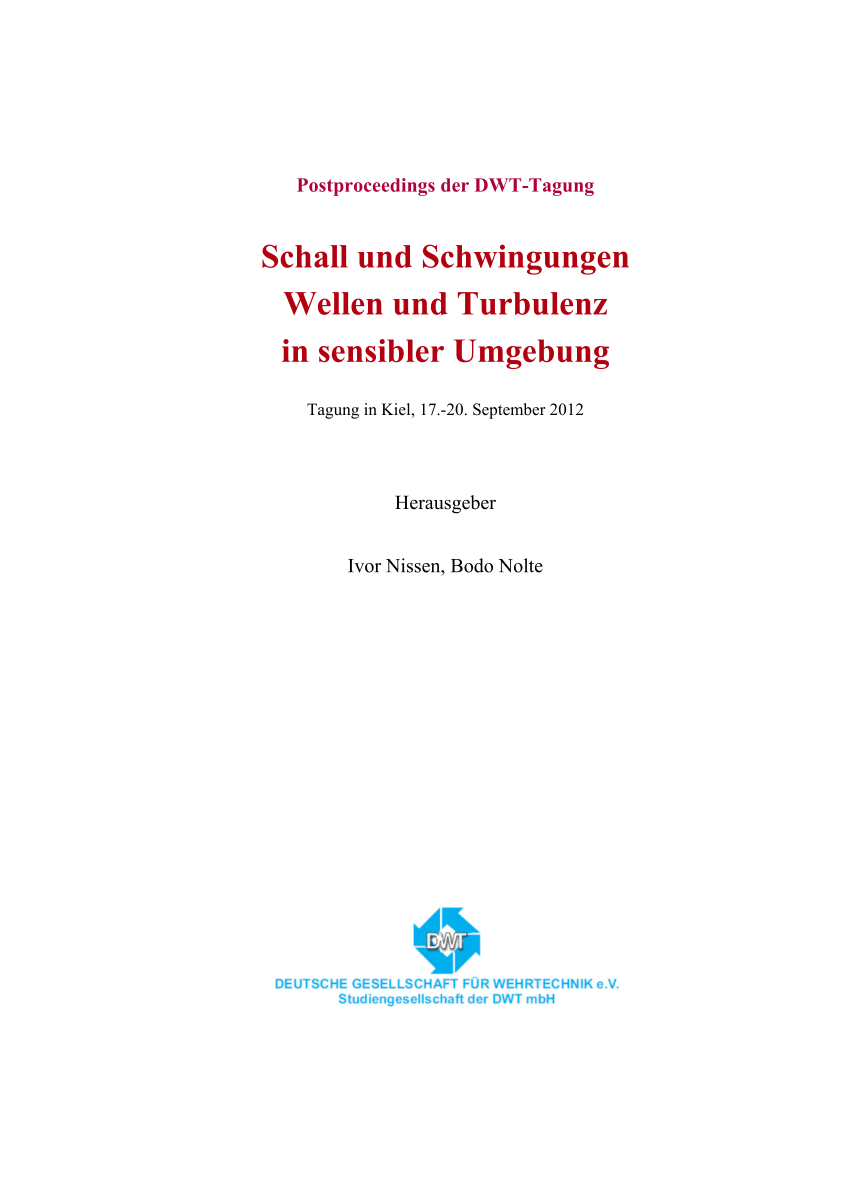 PDF Schall und Schwingungen Wellen und Turbulenz in sensibler Umgebung