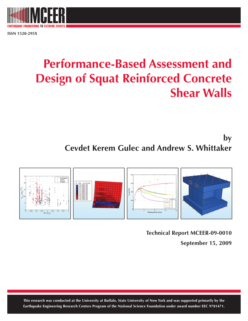 Pdf Performance Based Assessment And Design Of Squat Reinforced Concrete Shear Walls