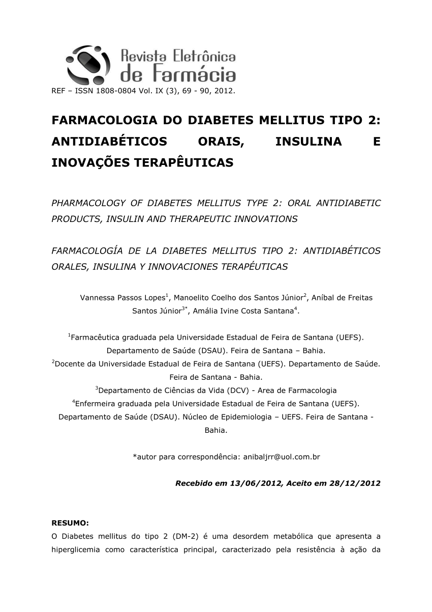 Pdf Farmacologia Do Diabetes Mellitus Tipo 2 Antidiabeticos