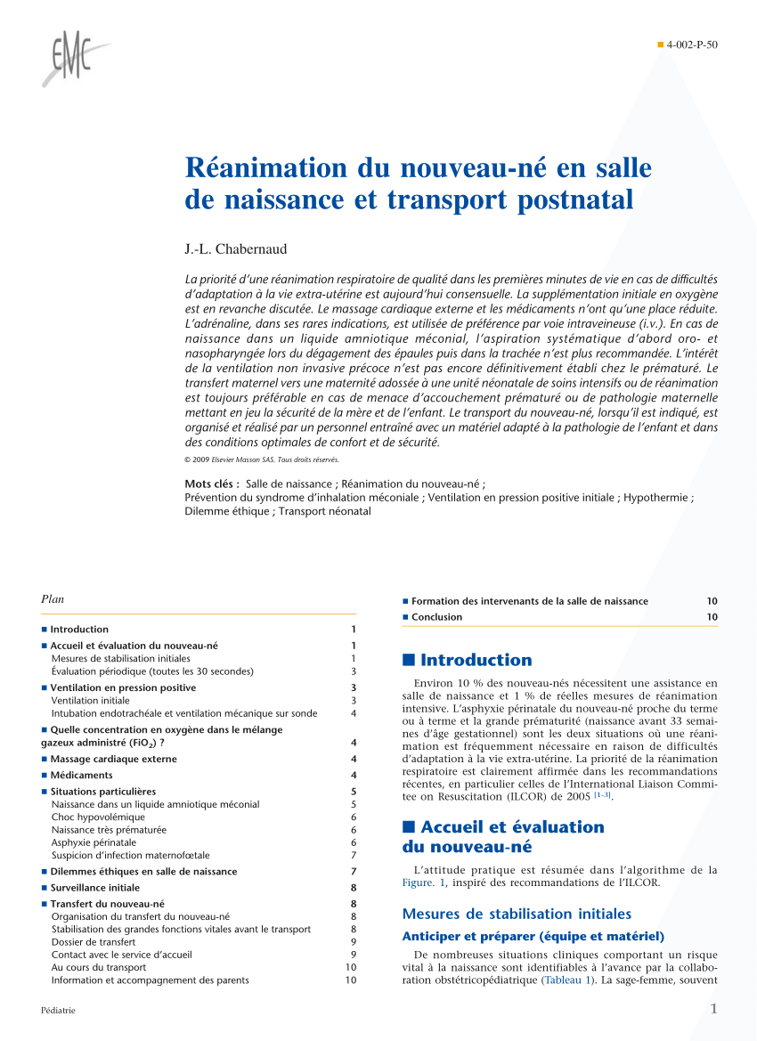 Soins intensifs et réanimation du nouveau-né - elsevier / masson