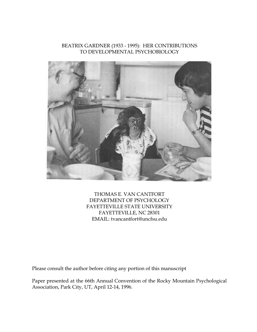 PDF BEATRIX GARDNER 1933 1995 HER CONTRIBUTIONS TO