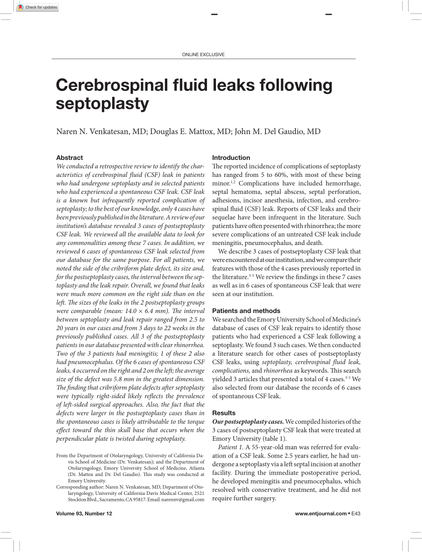 spontaneous cerebrospinal fluid leak specialist