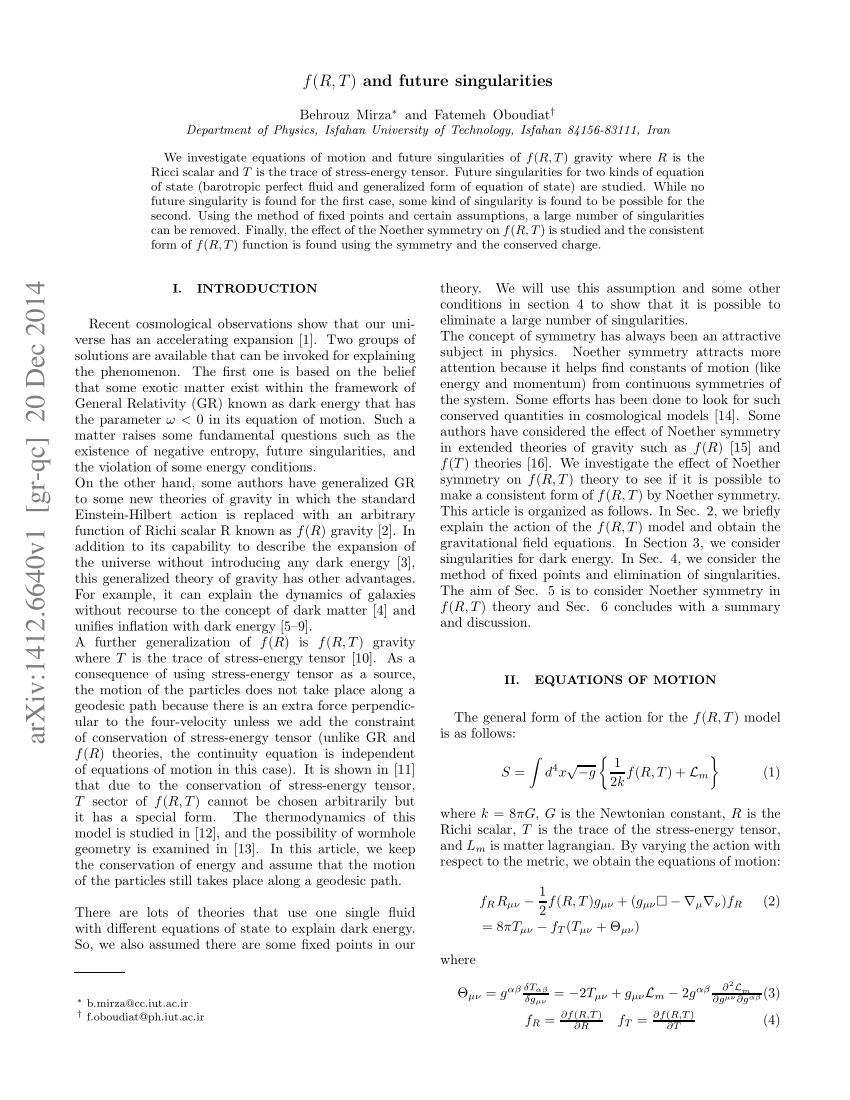 Pdf F R T And Future Singularities