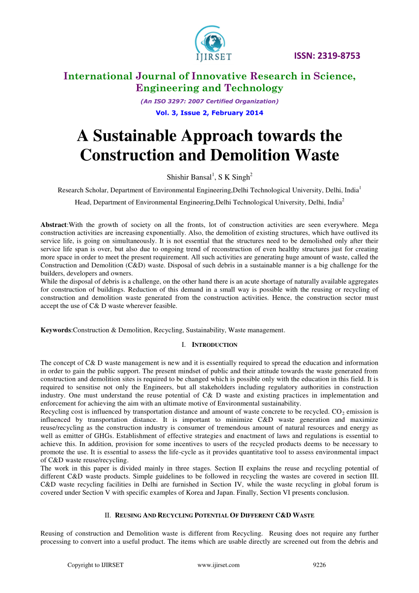 construction waste thesis