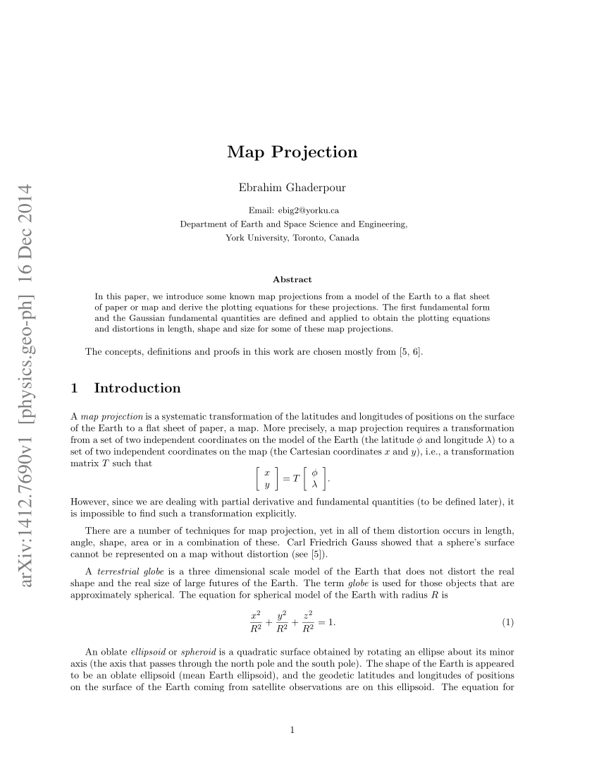 Types Of Map Projection Pdf Pdf) Map Projection