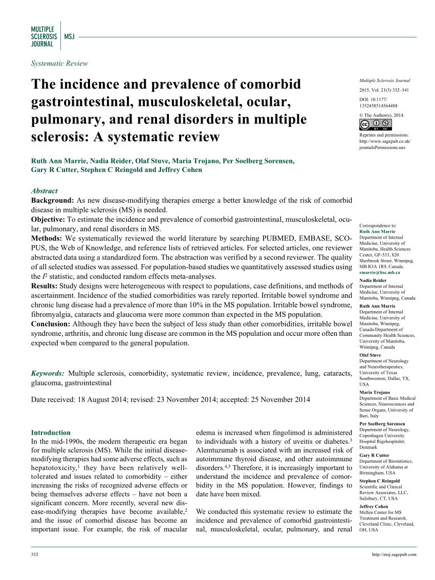 PDF) The incidence and prevalence of comorbid gastrointestinal ...