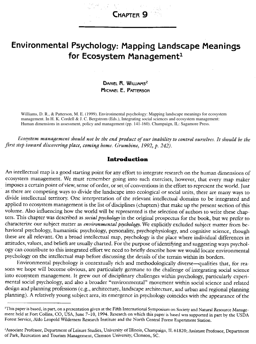 research on environmental psychology