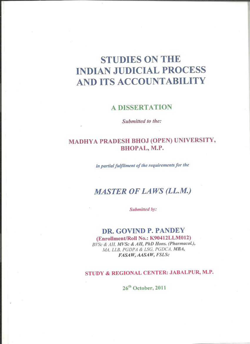 dissertation sample india