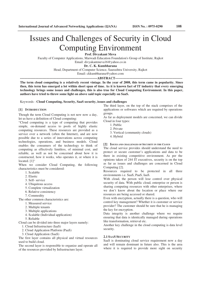 security issues in cloud computing research paper 2021