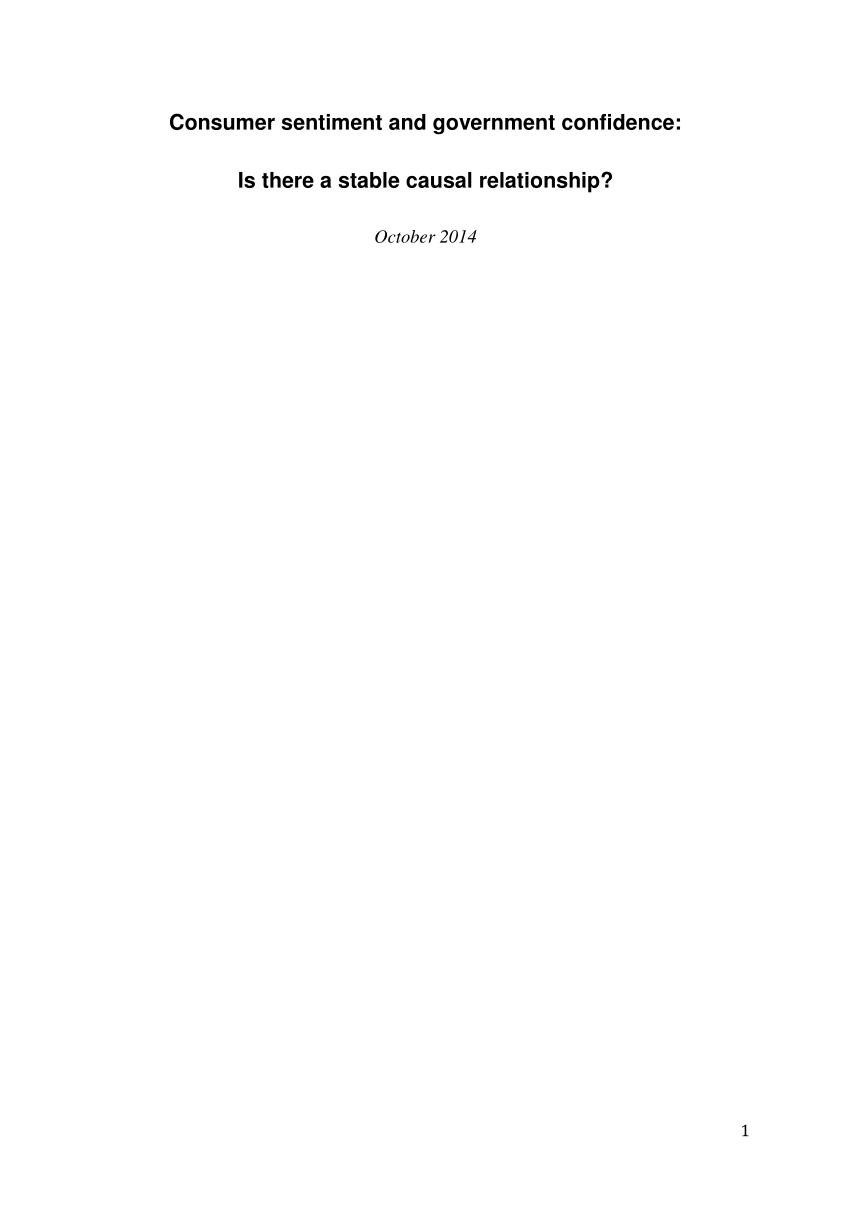 Pdf Consumer Sentiment And Government Confidence Is There A Stable Causal Relationship
